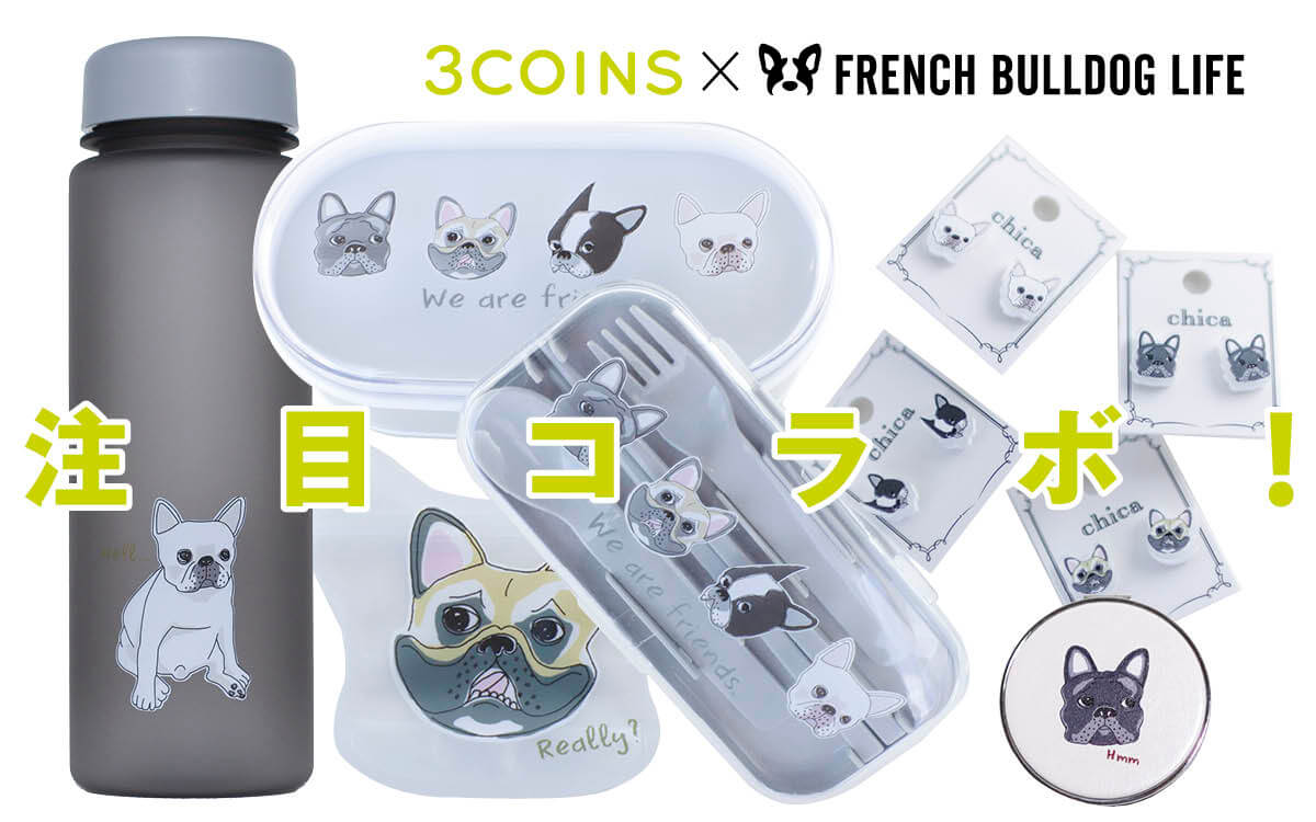 3COINS × FRENCH BULLDOG LIFE」のコラボアイテムを全国の3COINSにて 